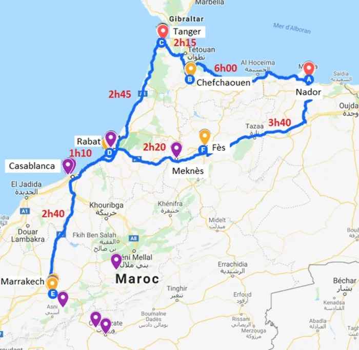 Marrakech to Fes Tour Itinerary