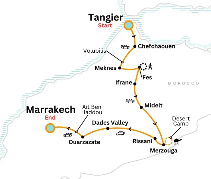 9 Days Tour from Tangier to Marrakech